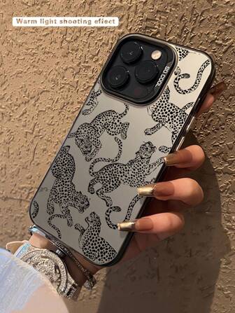 Ett Fashionabel Leopardtryck Anti-drop Telefonfall , Kompatibel med Äpple Och Samsung Serier