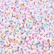 200Pcs Colors Round Letter Beads 4*7mm Acrylic Alphabet Beads For Bracelet Necklace Jewelry Making Supplies - 200pcs - View 3