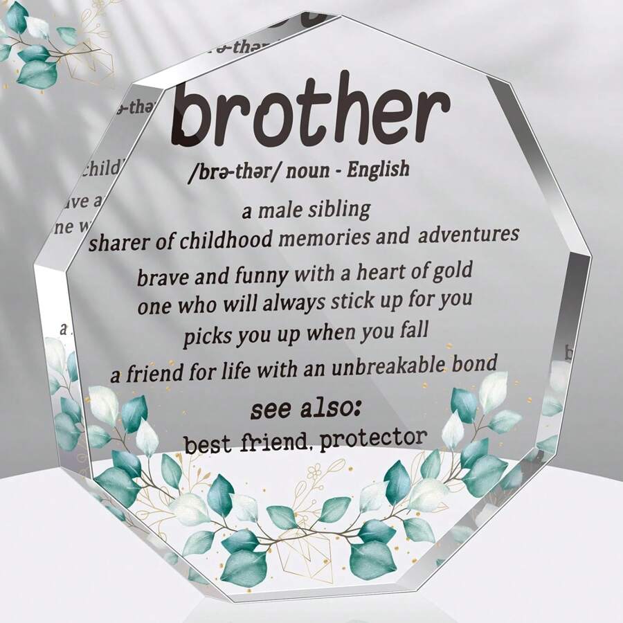 Brother Definition Gifts From Brother Sister, Birthday Gifts For Brother, Father's Day Gifts Ideas For Brother, Best Brother Ever Gift, Thank You Gifts For Brother-Brother Definition Plaque - Multicolor - View 1