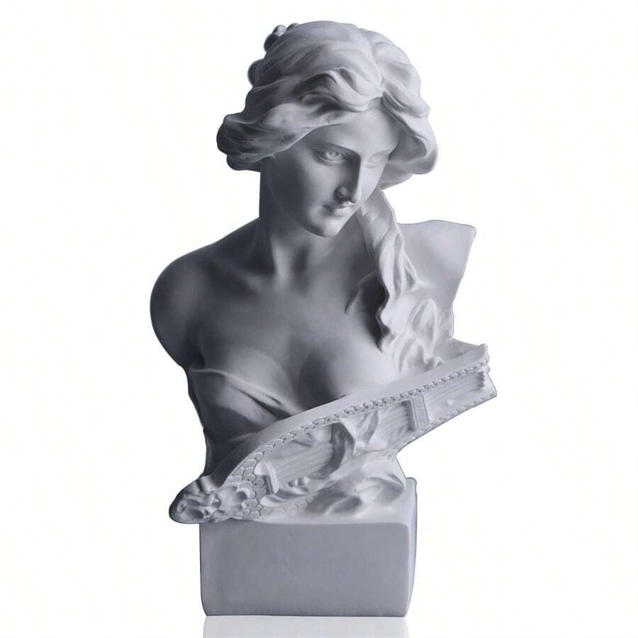 Estatua de resina de figura nórdica griega, decoración de estatuas de medio cuerpo de la mitología griega de David, estatuas de la diosa Artemis y la diosa romana, utilizadas para ejercicios de dibujo, escultura estética y para llenar el espacio en la sala de estar, dormitorio y estudio. - Blanco - Ver 1