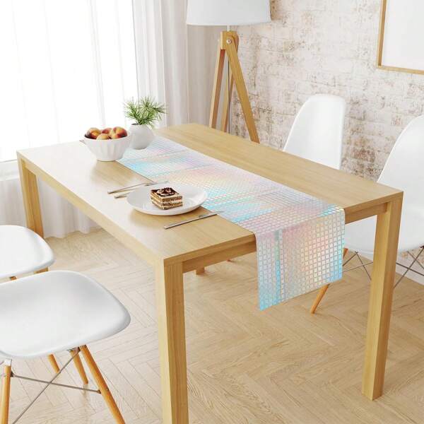 1pc Rainbow Glitter Disco Table Runner/Cloth, Decor For Home Kitchen, Living Room, Dining Table, Suitable For Bar, Dance Party, Birthday, Hotel Wedding