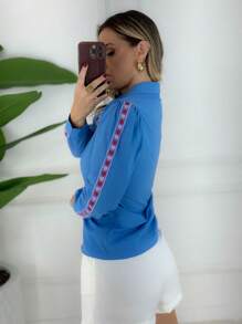 Women Blouses - 藍色 - 查看 2