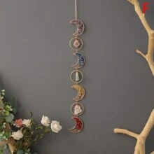 1 pieza Atrapasueños de cristal de 7 chakras, Colgante de pared del Árbol de la Vida de 6 chakras, Sanadores de cristal y gemas Reiki, Colgante para yoga y meditación, decoración para ventanas del hogar, piedras naturales en bruto, decoración del hogar, decoración de habitación, decoración de pared
