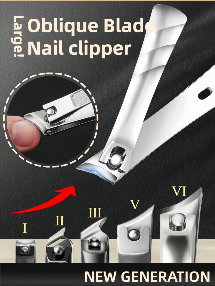 New Nail Clipper, Stainless Steel Lager Oblique Blade For Ingrown Nail