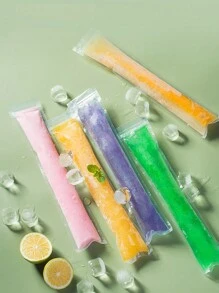 choxila 10/20/50/100pcs Ice Pop Molds, Crushed Ice, Yogurt Bars, DIY Popsicles, Ice Pop Bags With Self Sealing - Ice Film - View 2