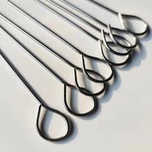 10 pièces Brochettes de barbecue en acier inoxydable de 20cm, pour friteuse à air, four, poêle, barbecue, pique-nique, camping, jardin, patio, extérieur, vacances, fêtes, décoration d'extérieur de jardin.