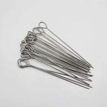 10 pièces Brochettes de barbecue en acier inoxydable de 20cm, pour friteuse à air, four, poêle, barbecue, pique-nique, camping, jardin, patio, extérieur, vacances, fêtes, décoration d'extérieur de jardin.