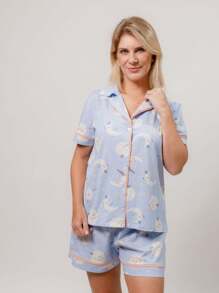 Women Pajama Sets - Blue - View 2