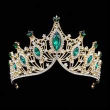 Baroque European And American Style Luxury And Grand Birthday Crown, Bridal Crown For Wedding Dress, Headwear Accessory Tiaras
