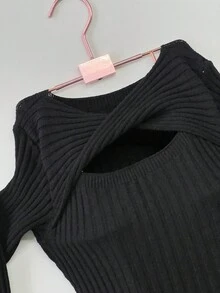 Women Knit Tops - 黑色 - 查看 3