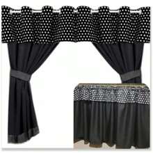 Kitchen Window Curtains - màu đen - Xem 1