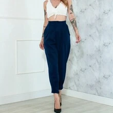 Women Pants - Màu xanh hải quân - Xem 5