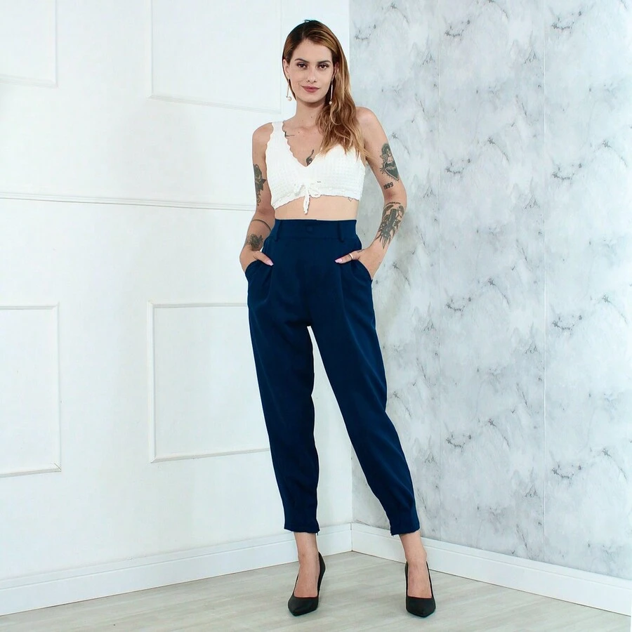 Women Pants - Màu xanh hải quân - Xem 1