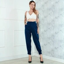 Women Pants - Màu xanh hải quân - Xem 6