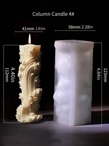 1 pieza Molde de silicona con diseño de cilindro estilo europeo para hacer velas aromáticas personalizadas, manualidades, regalos y decoración