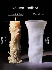 1 pieza Molde de silicona con diseño de cilindro estilo europeo para hacer velas aromáticas personalizadas, manualidades, regalos y decoración