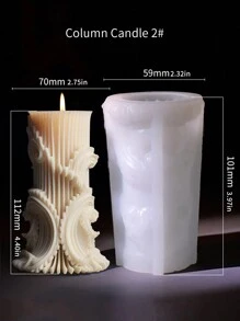 1 pieza Molde de silicona con diseño de cilindro estilo europeo para hacer velas aromáticas personalizadas, manualidades, regalos y decoración