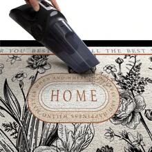 DAJIANG 1 Stück Badezimmerteppich, Fußmatte, Türmatte aus Seiden-Kreismaterial mit PVC, Topfpflanzenmuster, frischer Stil, rutschfest, fleckabweisend, leicht zu reinigen, blockiert die Tür nicht, geeignet für Restaurant, Außenbereich, Eingang, Heimdekoration, Badezimmerzubehör, Rückkehr zur Schule, Eingangsdekoration