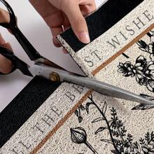 DAJIANG 1 Stück Badezimmerteppich, Fußmatte, Türmatte aus Seiden-Kreismaterial mit PVC, Topfpflanzenmuster, frischer Stil, rutschfest, fleckabweisend, leicht zu reinigen, blockiert die Tür nicht, geeignet für Restaurant, Außenbereich, Eingang, Heimdekoration, Badezimmerzubehör, Rückkehr zur Schule, Eingangsdekoration