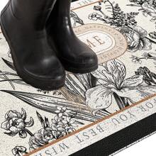 DAJIANG 1 Stück Badezimmerteppich, Fußmatte, Türmatte aus Seiden-Kreismaterial mit PVC, Topfpflanzenmuster, frischer Stil, rutschfest, fleckabweisend, leicht zu reinigen, blockiert die Tür nicht, geeignet für Restaurant, Außenbereich, Eingang, Heimdekoration, Badezimmerzubehör, Rückkehr zur Schule, Eingangsdekoration