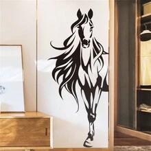 1入組創意黑白馬藝術牆貼，適用於臥室、客廳、入口處、家居牆飾 - 彩色 - 查看 6