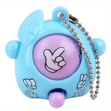 1入組剪刀石頭布鑰匙扣吊飾，新穎獨特的剪刀石頭布扭蛋玩具，可愛創意扭蛋鑰匙扣，可玩鑰匙扣，精緻小巧的禮物，可愛禮物適用於男女朋友送禮佳品 - 彩色 - 查看 4