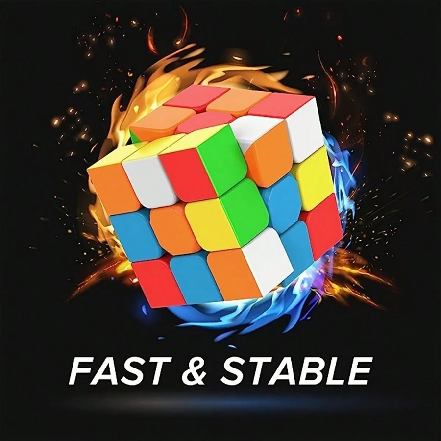 Speed Cube 3x3x3 Without Stickers With Tutorial - Quick And Smooth Rotate Magic Cube Puzzle Game - Multicolor - View 1