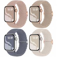 4 件/套编织弹性单圈表带，兼容 38 毫米 40 毫米 41 毫米 42 毫米 44 毫米 45 毫米 46 毫米 49 毫米，男女通用，彩色多功能尼龙弹性表带，腕带兼容 Ultra 2 系列 SE 11 10 9 8 7 6 5 4 3 2 1，可作为返校学生的礼物 - 42/44/45/49mm - 查看 15