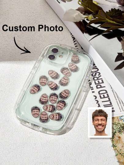 1pc Custom Funny Face Phone Case Personalized Photo Mobile Phone Case Anti-Fall Phone Case -Shockproof Protection For Your Phone 12/12mini/12pro/12pmax/13/13mini/13pro/13pmax/14/14mini/14pro/14pmax/15/15mini/15pro/15pmax Ideal Gift For Mother's Day, Father's Day, Birthdays, Anniversaries, Graduation Unique Gifts For Mother, Father, Wife, Husband, Boyfriend, Girlfriend, Her, Him,Season Picks,2025phonecase