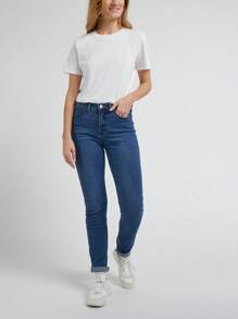 High Rise Skinny. Length 31 Pants Women Clothes - Blue - View 2