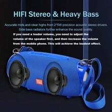 Portable TG534 Wireless Speaker Bass Column Waterproof Outdoor USB Speakers Support AUX TF FM Subwoofer TWS Loudspeaker