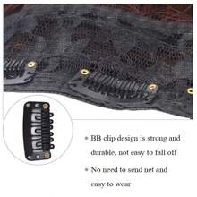 Women V-Shaped Hair Extension With Synthetic Fiber Water Ripple Texture High Temperature Hairpiece Clip, Halloween - Black-brown - View 7