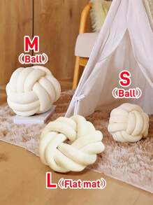 1只打結狀乳白色裝飾枕頭,適用於家居、臥室裝飾 - 米色 - 查看 1