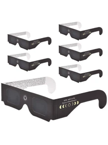 2pcs Solar Eclipse Glasses For Observing 2024 Total Solar Eclipse, Paper Frame Eyeglasses For Astronomy Observation - Multicolor - View 3