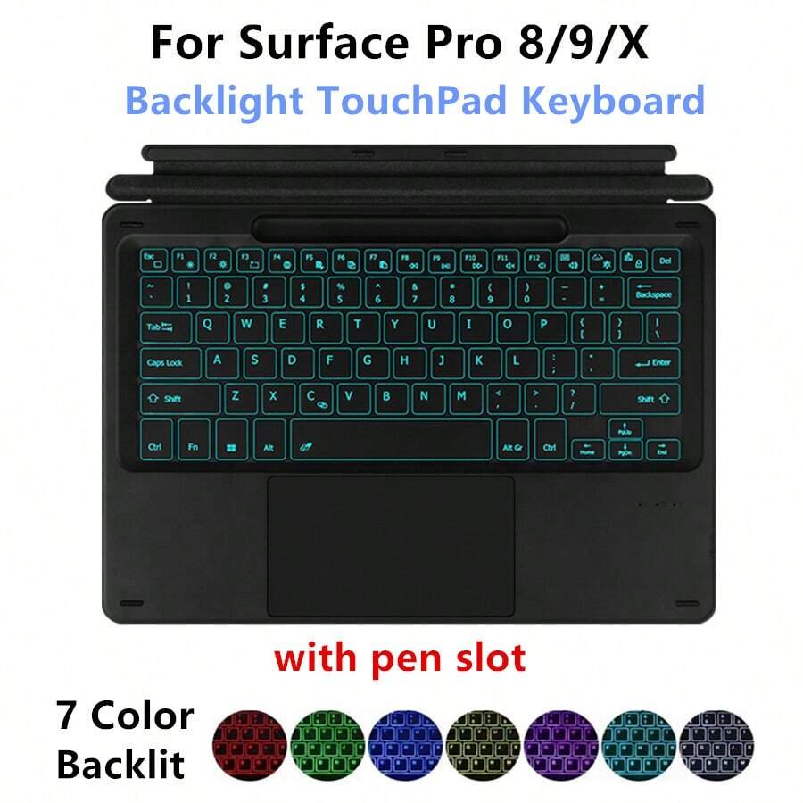 Arabic Backlight Keyboard For Microsoft Surface Pro 3 4 5 6 7 7+ 8 9 X