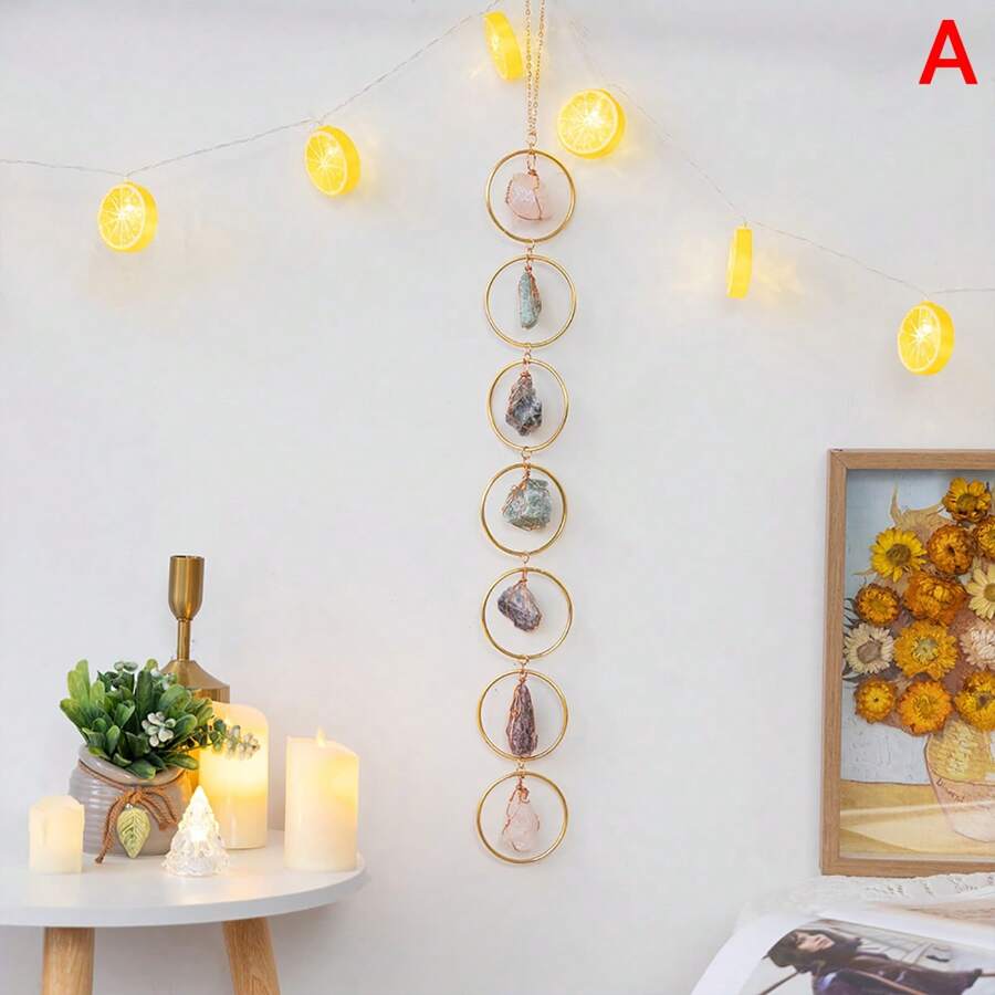 1 pieza Atrapasueños de cristal de 7 chakras, Colgante de pared del Árbol de la Vida de 6 chakras, Sanadores de cristal y gemas Reiki, Colgante para yoga y meditación, decoración para ventanas del hogar, piedras naturales en bruto, decoración del hogar, decoración de habitación, decoración de pared
