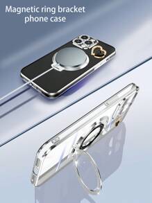 Nova capa transparente com glitter eletrogalvanizado, suporte oculto e anel magnético. Capa eletrogalvanizada anti-queda para celular + conjunto completo de capas para celular. Compatível com iPhone 7/8/X/XS/XR/11/12/13/14/15 Pro Max, Galaxy S22/S23/S24+, OPPO, VIVO e Redmi Note 11/12/13C. Formato de coração personalizável. Compatível com Moto/OPPO/VIVO/HONOR X6/X7/X8/X9/X5/Ab. - Prata - Ver 5