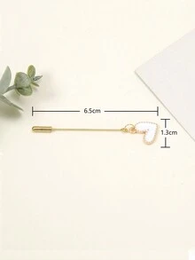 2入組女士純色心形吊墜套裝 - 可以DIY製作胸針、圍巾夾或頭帶 - 彩色 - 查看 5