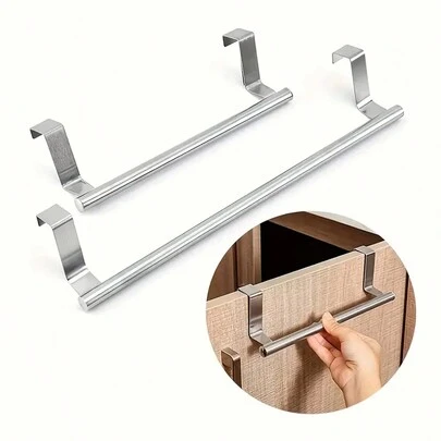 1 thanh treo khăn bằng thép không gỉ, giá treo khăn gắn cửa phòng tắm, phụ kiện phòng tắm, giá treo khăn gắn cửa tủ không cần khoan, giá treo khăn đơn phía sau cửa tủ.