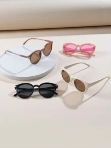 4pcs Kids PC Oval-Arrow Cat Eye Fashion Glasses Set For Outing And Decoration - Multicolor - View 2