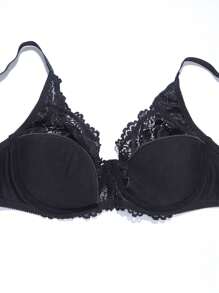 3 قطع/مجموعة حمالة صدر دانتيل مثيرة مقاس كبير للنساء، ملابس داخلية رفيعة للغاية على شكل كأس E - متعدد الألوان - مشاهدة 6