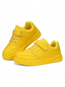 1 Paar Kindersportschuhe, flache Low-Cut Schuhe für Mädchen und Jungen, Outdoor-Skateboardschuhe - Gelb - Übersicht 4