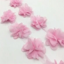 91cm長11入組花朵雪紡簇花，適用於婚紗面料蕾絲飾邊，DIY裁縫布料 - Pick colors - 查看 10