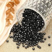 200Pcs Colors Round Letter Beads 4*7mm Acrylic Alphabet Beads For Bracelet Necklace Jewelry Making Supplies - 200pcs - View 6