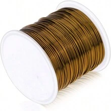 50m/Rolle 0,4mm nicht verblassender, nicht oxidierender, farberhaltender Eisendraht für DIY Armbänder, Halsketten, Schmuckherstellung und Basteln (Gold, Silber, Roségold, KC Gold, Waffengrau, Schwarz, Antikbronze)
