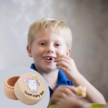 1pc Wooden Children Tooth Storage Box Baby Teeth Keepsake Gift Tooth Fairy Box Baby Shower Family Decorations Giftsbaby Shower Easter Gift Sthings For Girls/Boys