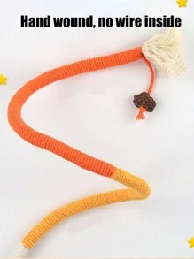 1pc Cat Toy With Biting Rope, Worm-Shaped Fruit Grinding Teeth Stick, Self-Entertaining And Teasing Stick With Rope - Multicolor - View 6