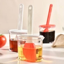 1pc Oil Brush With Bottle Household High Temperature Resistant Kitchen Pancake Brush Oil Brush Honey Bottle Seasoning Bottle Barbecue Brush Oil Bottle