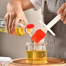 1pc Oil Brush With Bottle Household High Temperature Resistant Kitchen Pancake Brush Oil Brush Honey Bottle Seasoning Bottle Barbecue Brush Oil Bottle