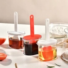1pc Oil Brush With Bottle Household High Temperature Resistant Kitchen Pancake Brush Oil Brush Honey Bottle Seasoning Bottle Barbecue Brush Oil Bottle